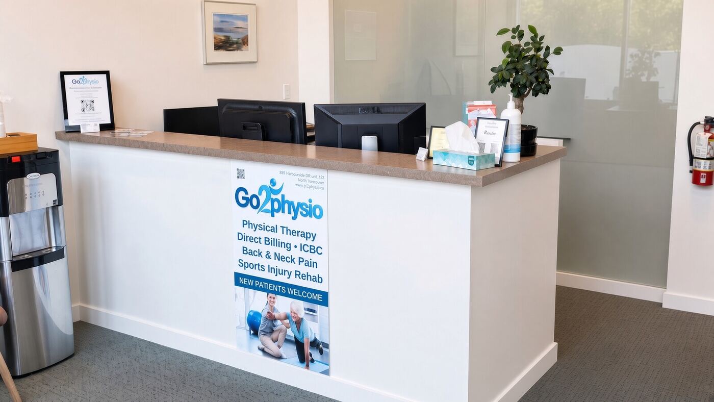 Go2physio reception area North Vancouver